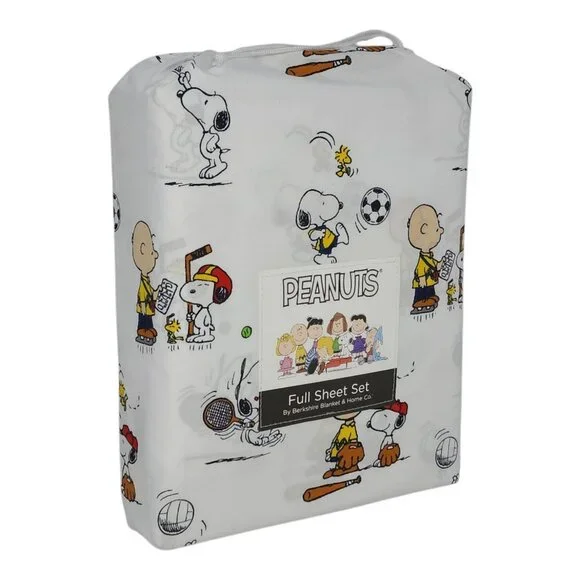 Peanuts Snoopy Full Double Sheets Set Sports Boys Soccer Hockey Tennis Softball - Picture 6 of 7